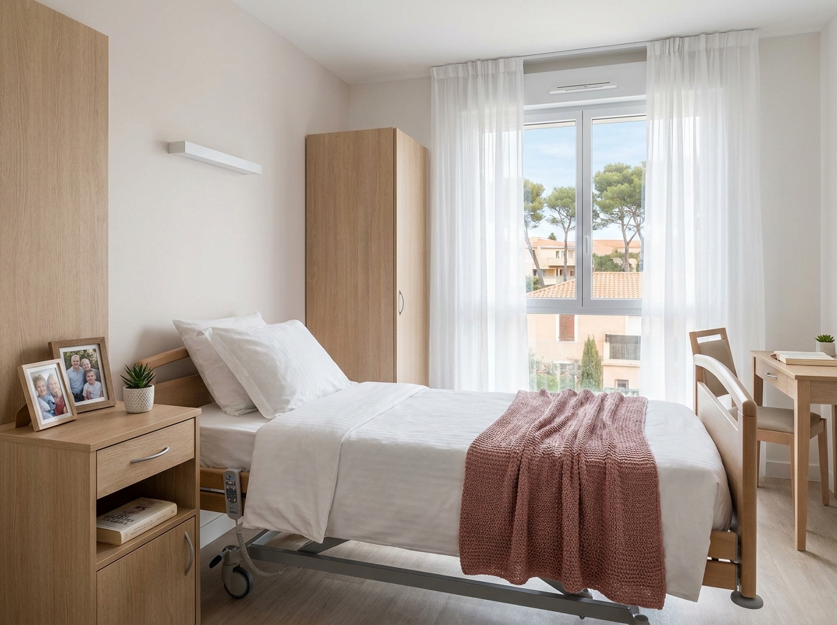 Chambre individuelle lumineuse et personnalisée dans un EHPAD haut de gamme à Marseille, Villa des Poètes