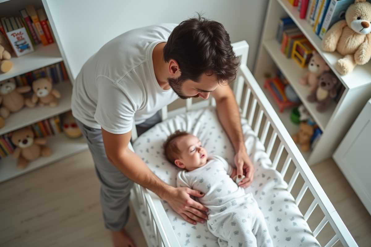 Père aide sa fille à s